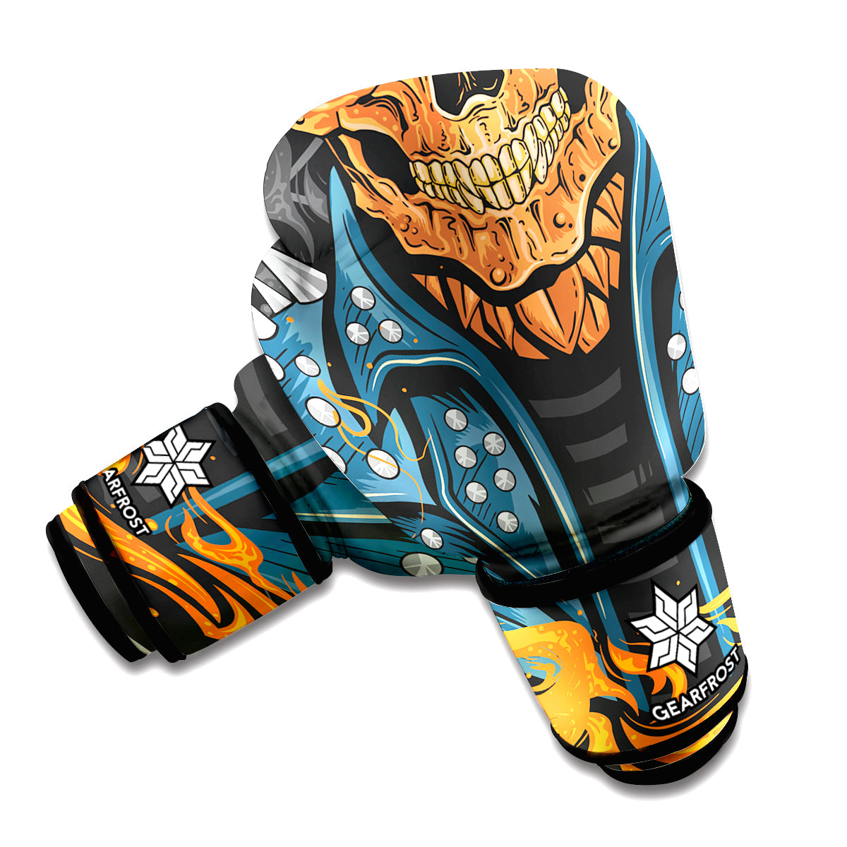 Fire Punk Devil Print Boxing Gloves