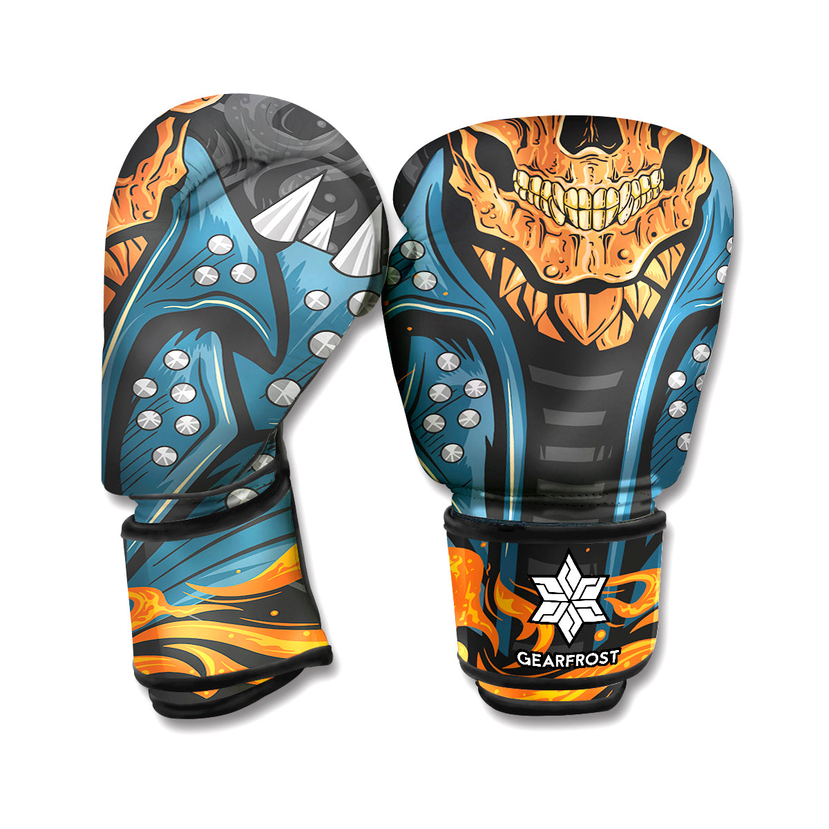 Fire Punk Devil Print Boxing Gloves