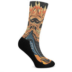 Fire Punk Devil Print Crew Socks