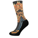 Fire Punk Devil Print Crew Socks