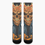 Fire Punk Devil Print Crew Socks