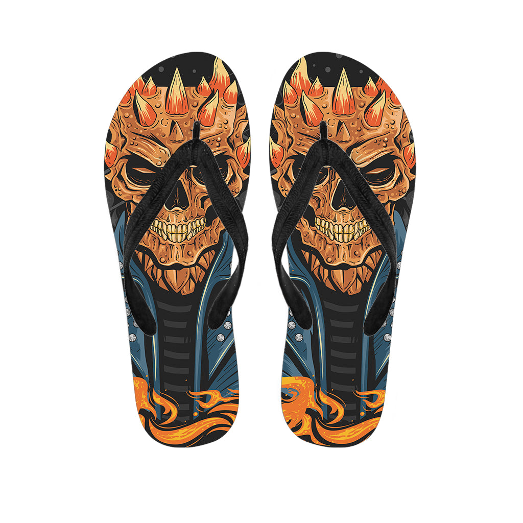 Fire Punk Devil Print Flip Flops