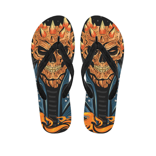 Fire Punk Devil Print Flip Flops