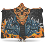 Fire Punk Devil Print Hooded Blanket