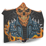 Fire Punk Devil Print Hooded Blanket