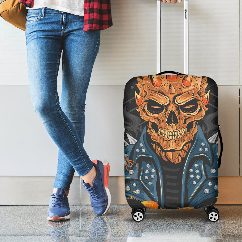 Fire Punk Devil Print Luggage Cover