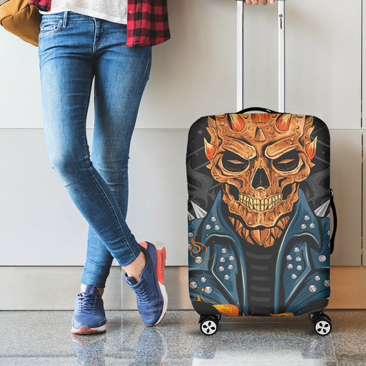Fire Punk Devil Print Luggage Cover