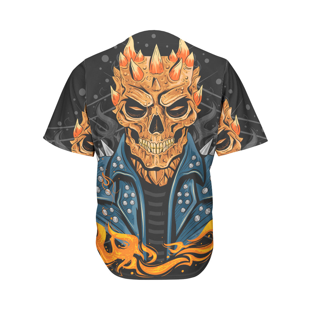 Fire Punk Devil Print Men's Baseball Jersey