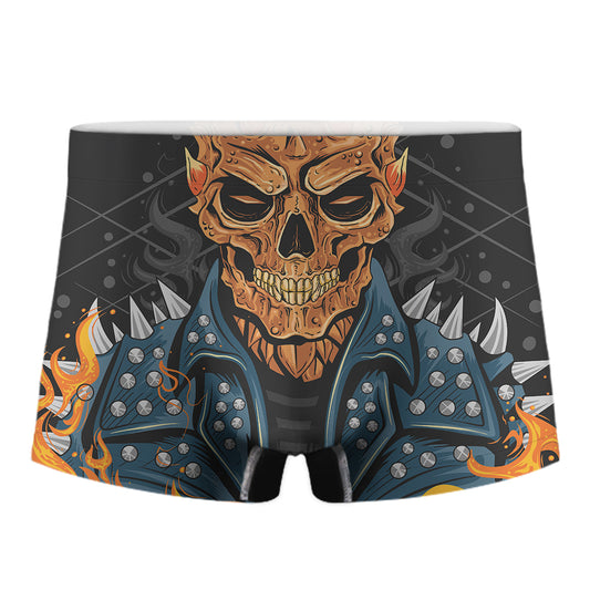 Fire Punk Devil Print Men's Boxer Briefs