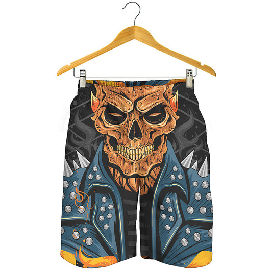 Fire Punk Devil Print Men's Shorts