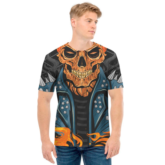 Fire Punk Devil Print Men's T-Shirt