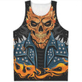 Fire Punk Devil Print Men's Tank Top