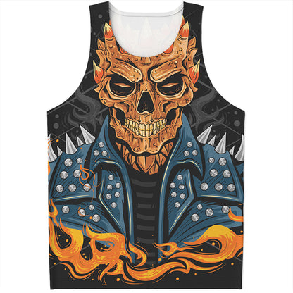 Fire Punk Devil Print Men's Tank Top