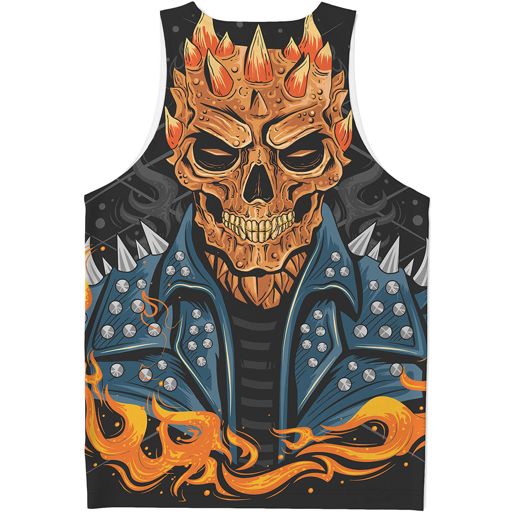 Fire Punk Devil Print Men's Tank Top