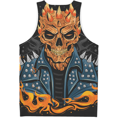 Fire Punk Devil Print Men's Tank Top