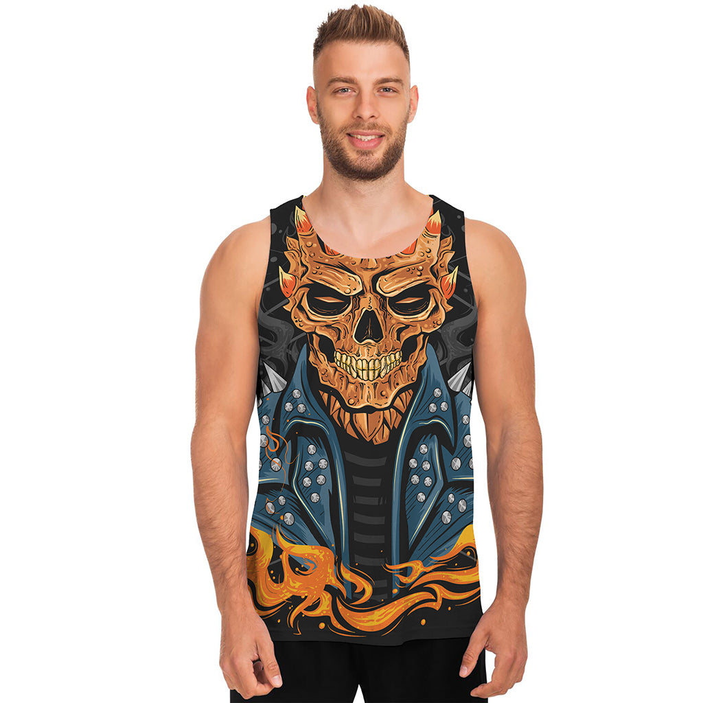 Fire Punk Devil Print Men's Tank Top