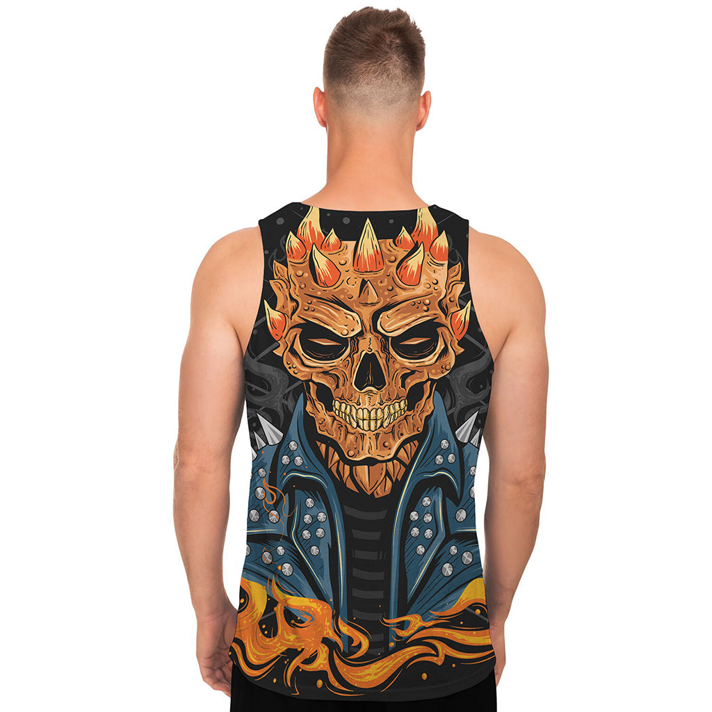 Fire Punk Devil Print Men's Tank Top