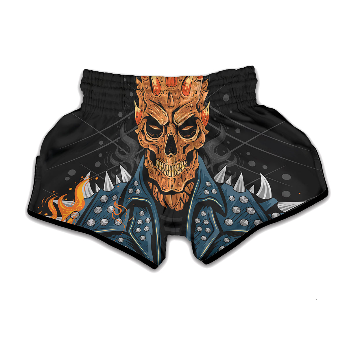 Fire Punk Devil Print Muay Thai Boxing Shorts