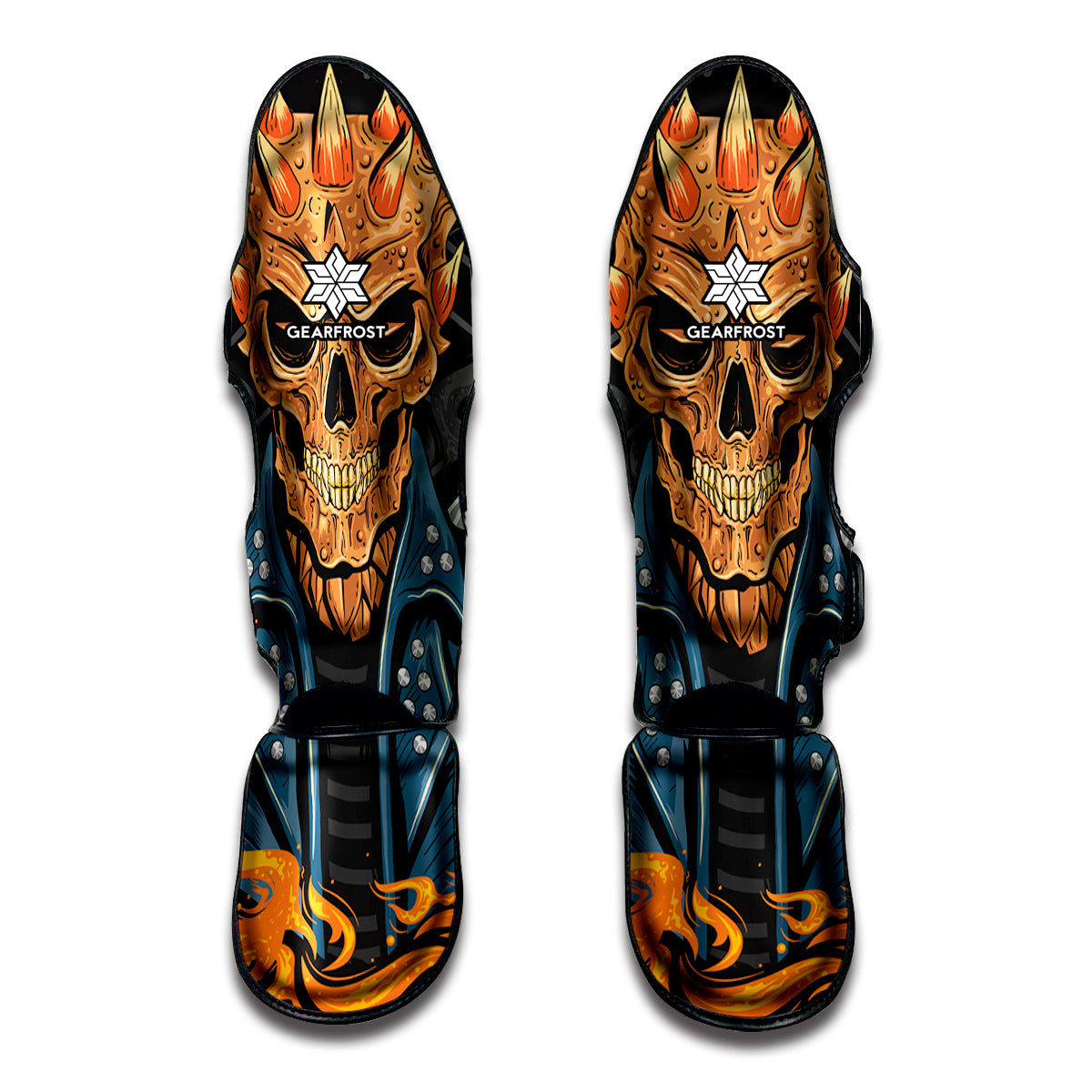 Fire Punk Devil Print Muay Thai Shin Guard