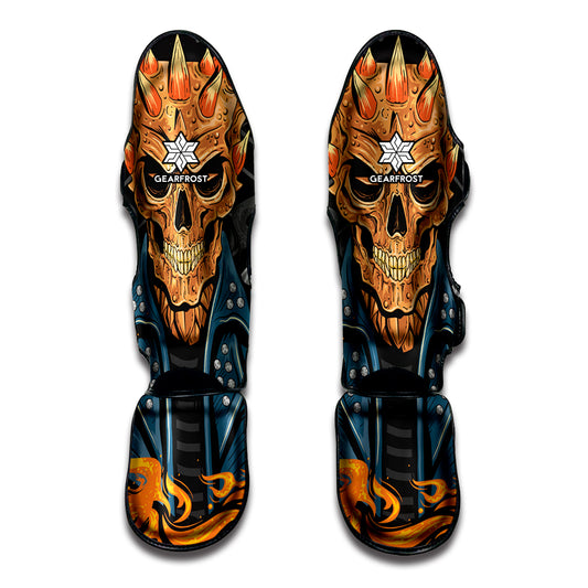Fire Punk Devil Print Muay Thai Shin Guard