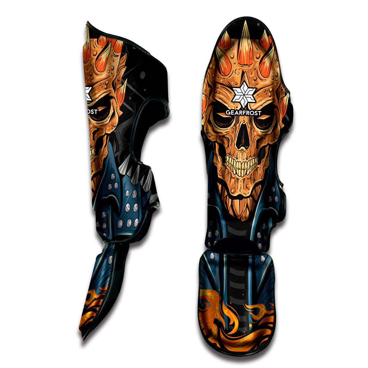 Fire Punk Devil Print Muay Thai Shin Guard