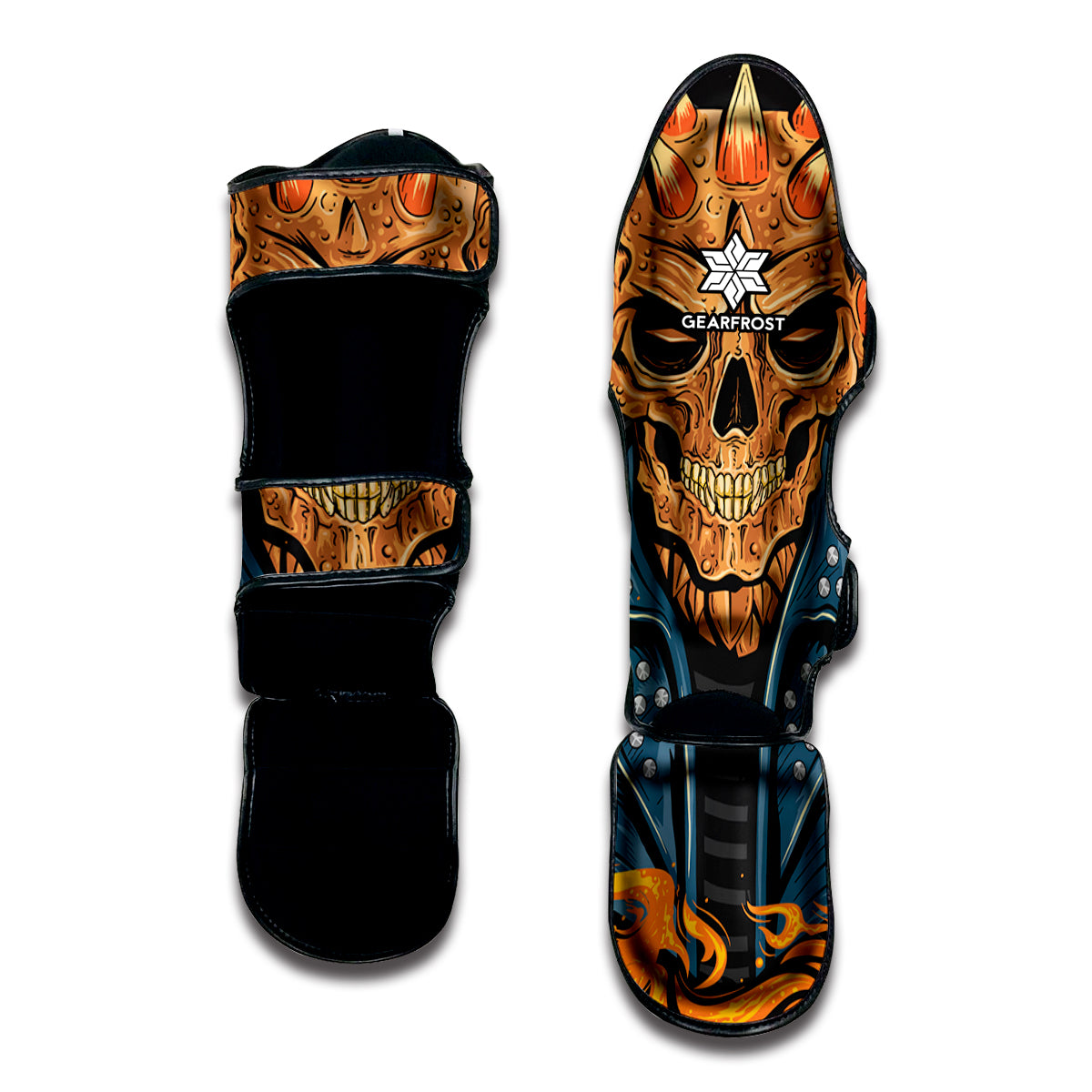 Fire Punk Devil Print Muay Thai Shin Guard