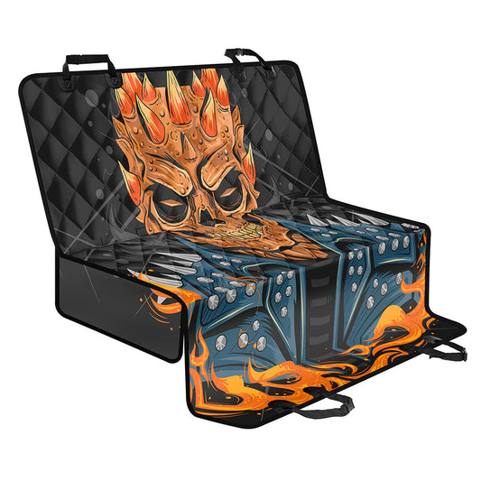 Fire Punk Devil Print Pet Car Back Seat Cover