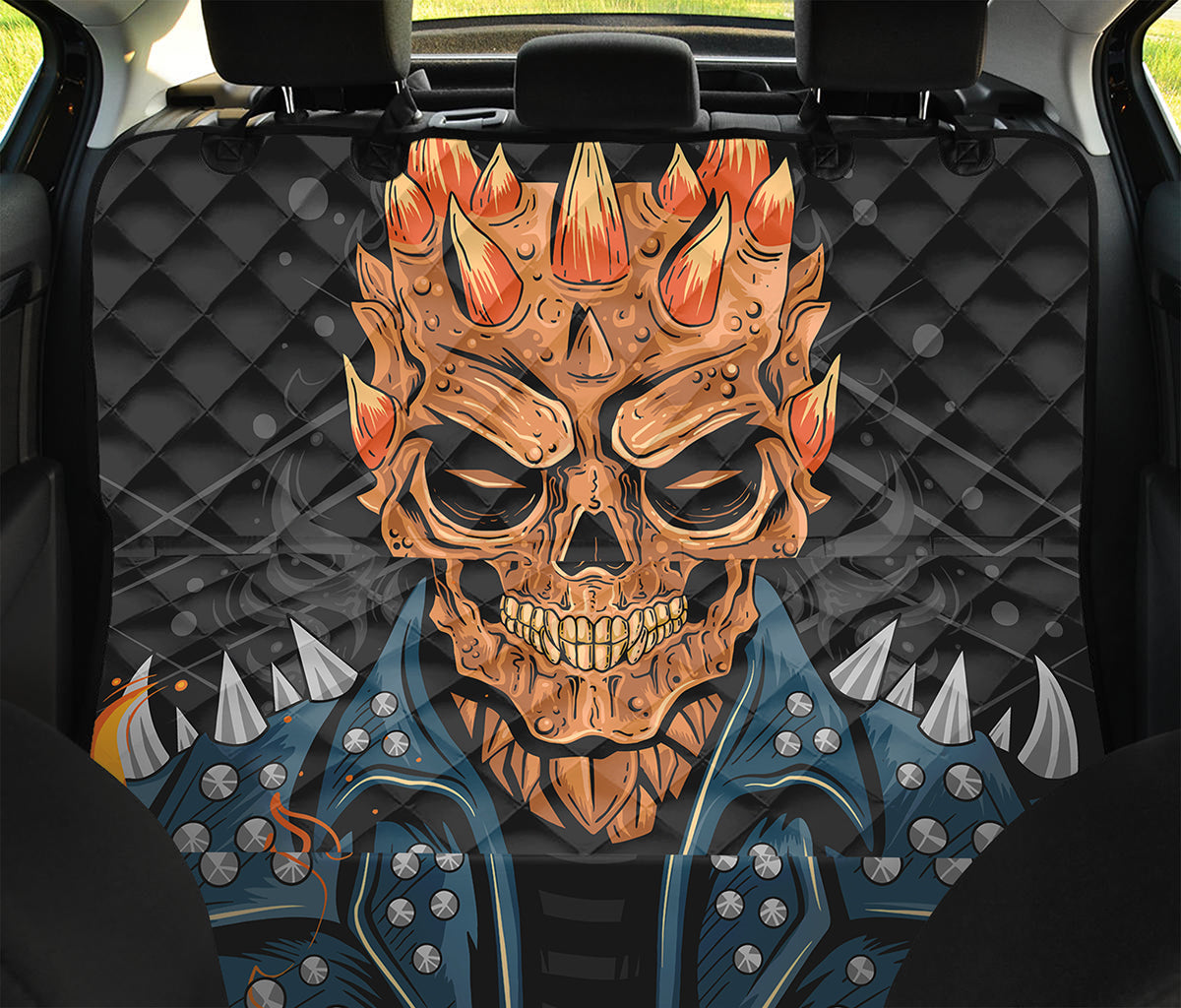 Fire Punk Devil Print Pet Car Back Seat Cover