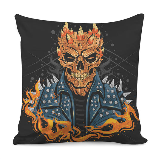 Fire Punk Devil Print Pillow Cover
