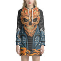 Fire Punk Devil Print Pullover Hoodie Dress