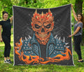 Fire Punk Devil Print Quilt