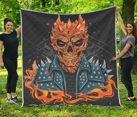 Fire Punk Devil Print Quilt