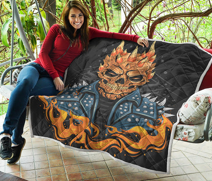 Fire Punk Devil Print Quilt