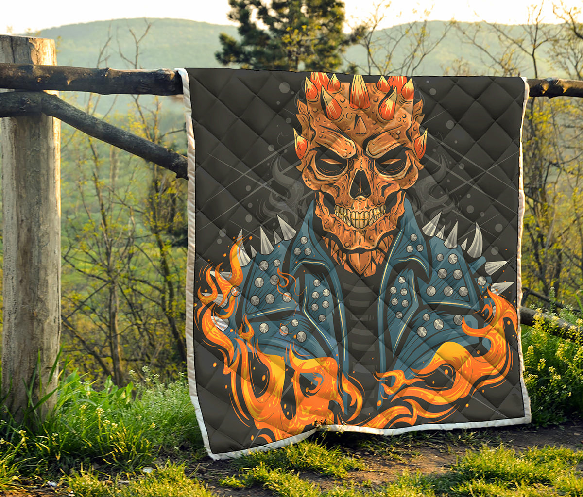 Fire Punk Devil Print Quilt