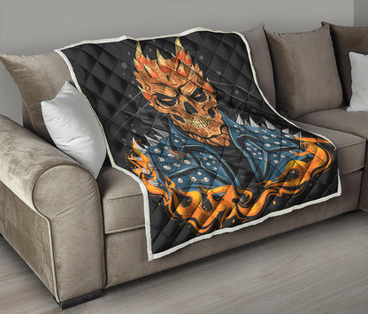 Fire Punk Devil Print Quilt
