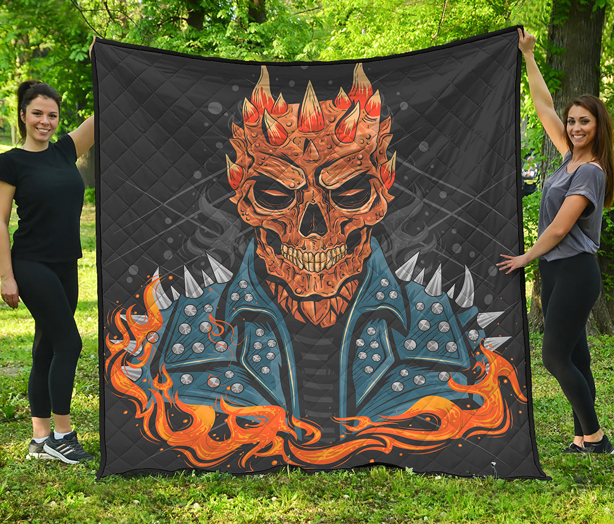 Fire Punk Devil Print Quilt