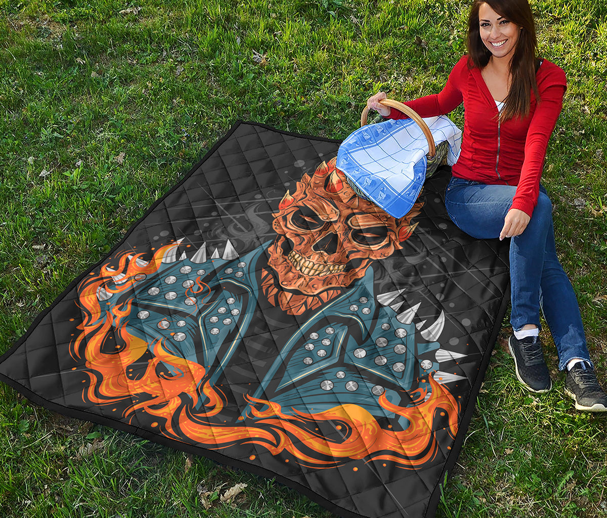 Fire Punk Devil Print Quilt