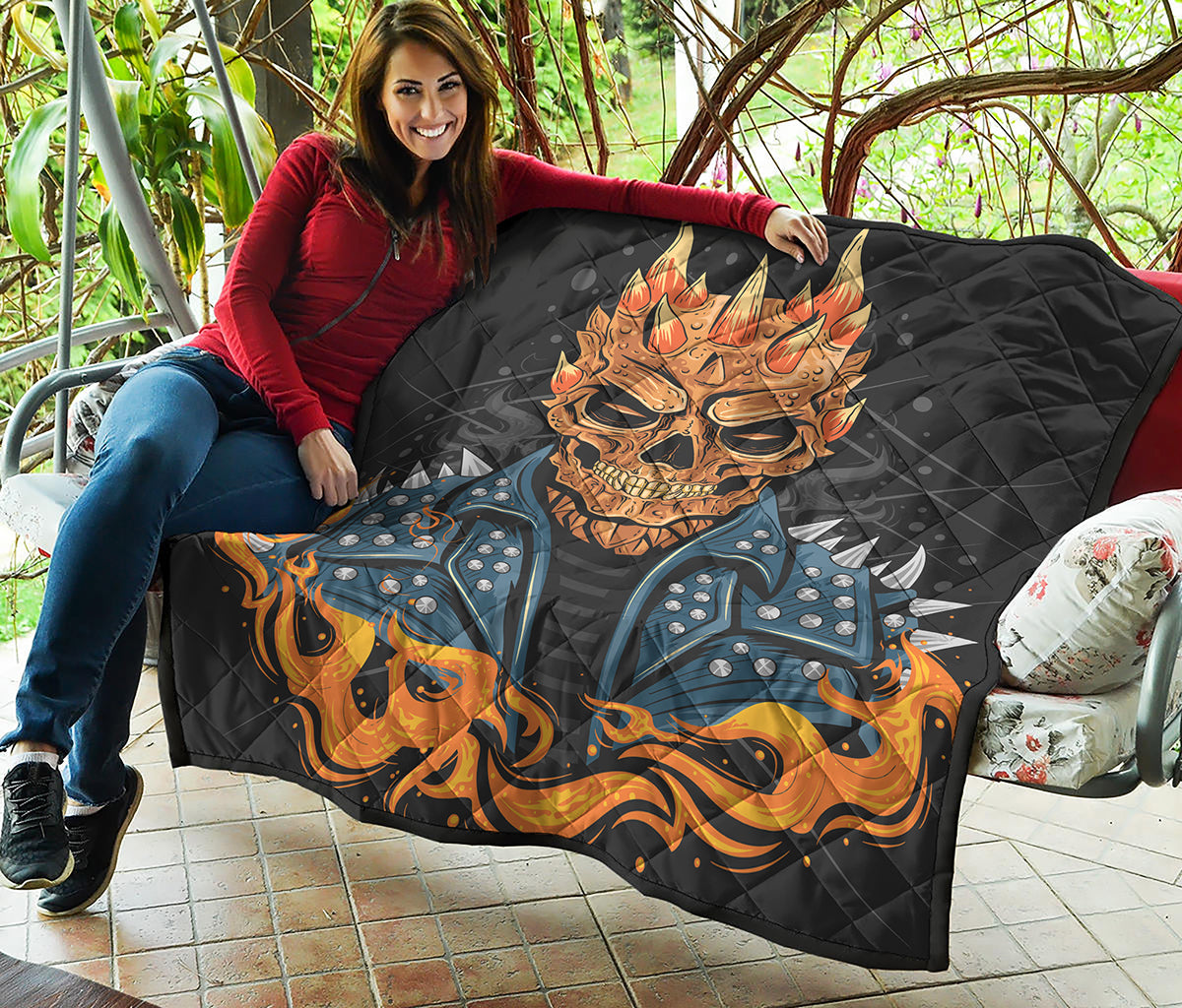 Fire Punk Devil Print Quilt
