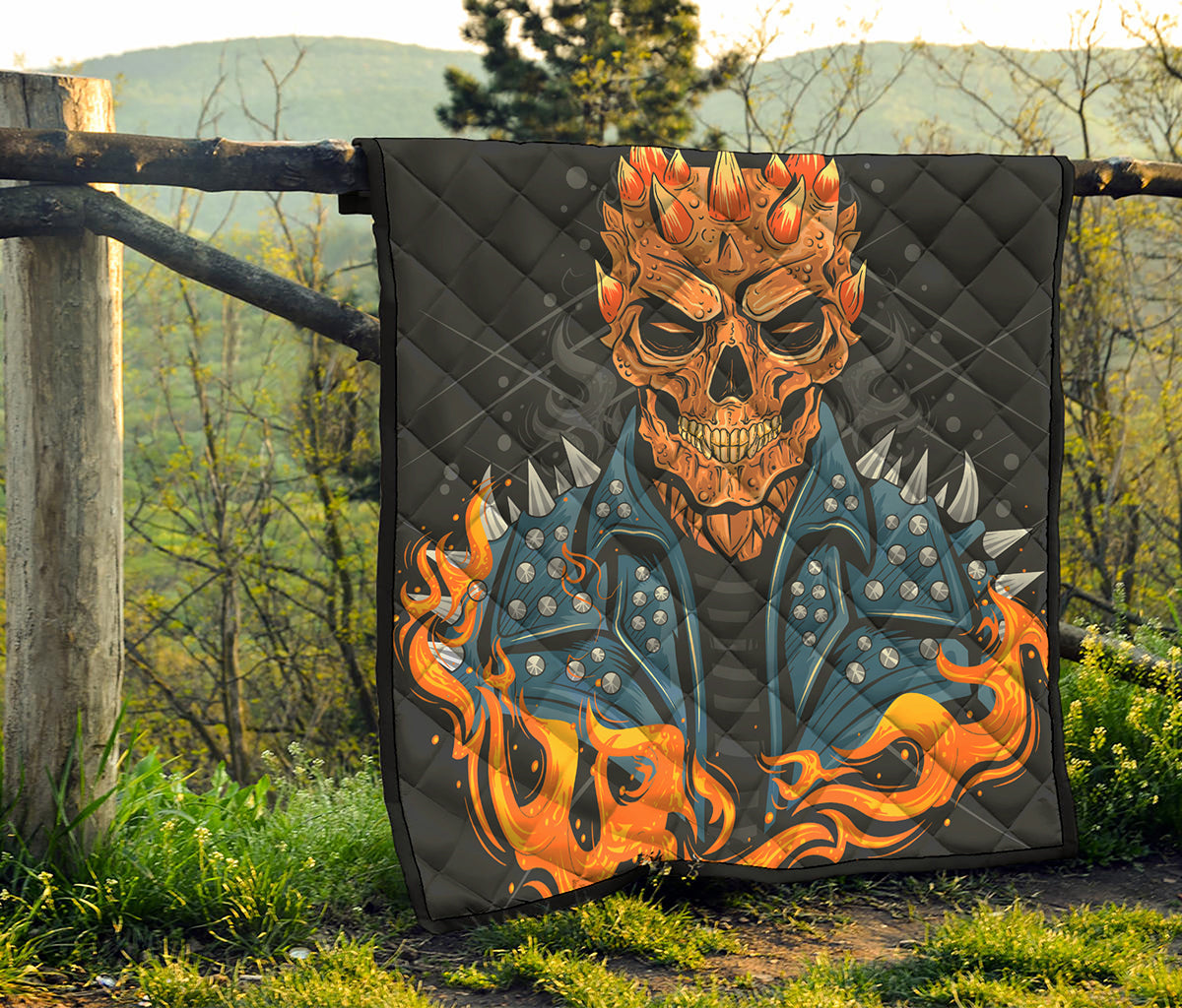 Fire Punk Devil Print Quilt