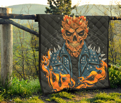 Fire Punk Devil Print Quilt