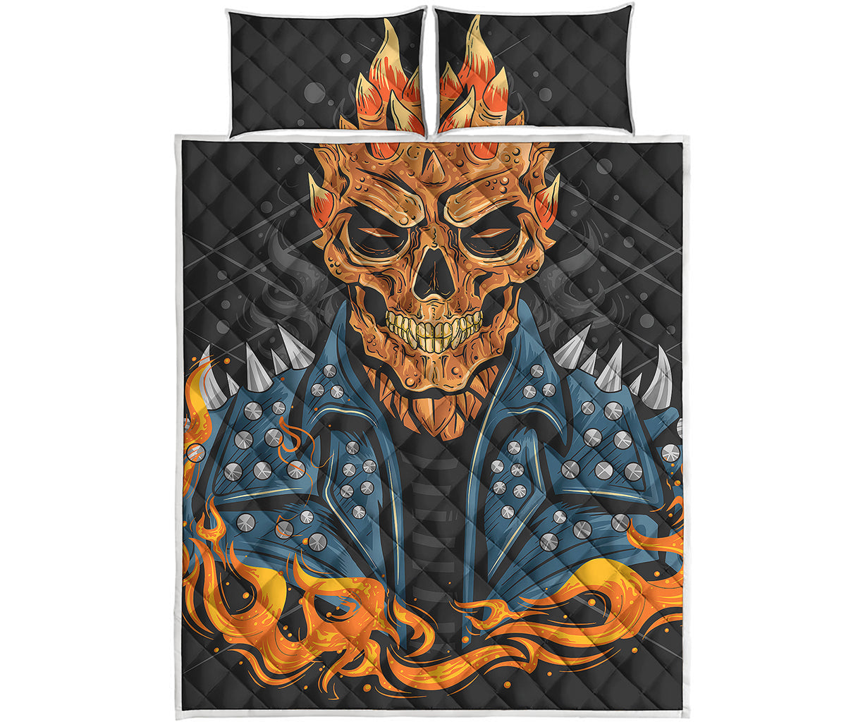 Fire Punk Devil Print Quilt Bed Set