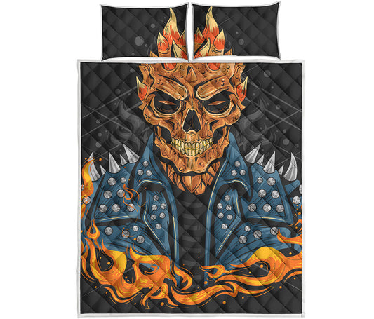 Fire Punk Devil Print Quilt Bed Set