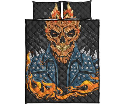 Fire Punk Devil Print Quilt Bed Set