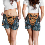 Fire Punk Devil Print Women's Shorts