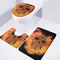 Fire Skull Print 3 Piece Bath Mat Set