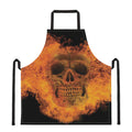 Fire Skull Print Apron