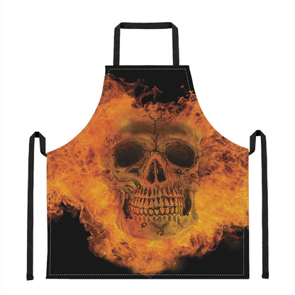 Fire Skull Print Apron