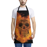 Fire Skull Print Apron