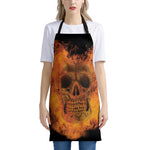 Fire Skull Print Apron