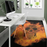 Fire Skull Print Area Rug